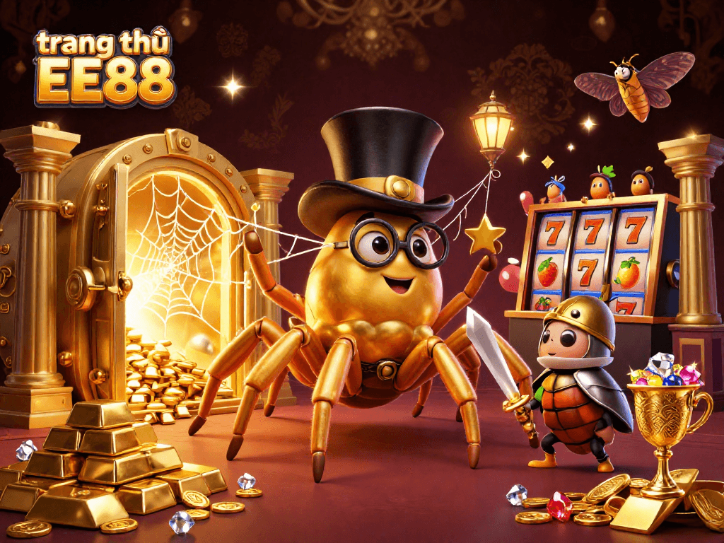 Experience the excitement of trang chủ EE88 with the giant golden tarantula leading a thrilling slot adventure.