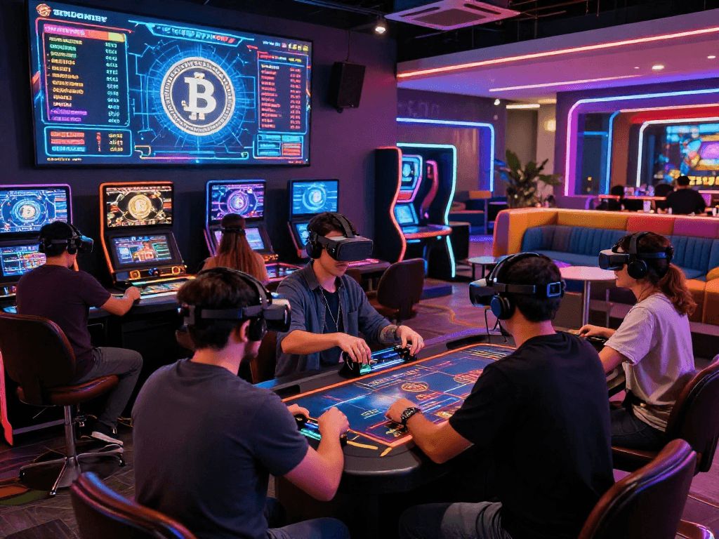 Engaging crypto casino scene showcasing immersive gaming and digital currency interaction.