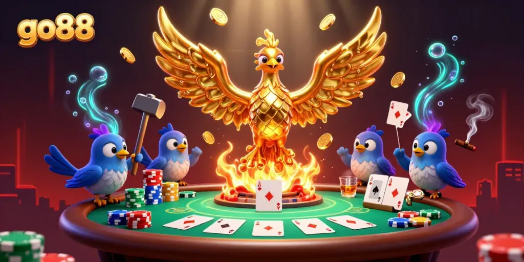 Experience thrilling gameplay with go88's molten phoenix and lively poker scene.