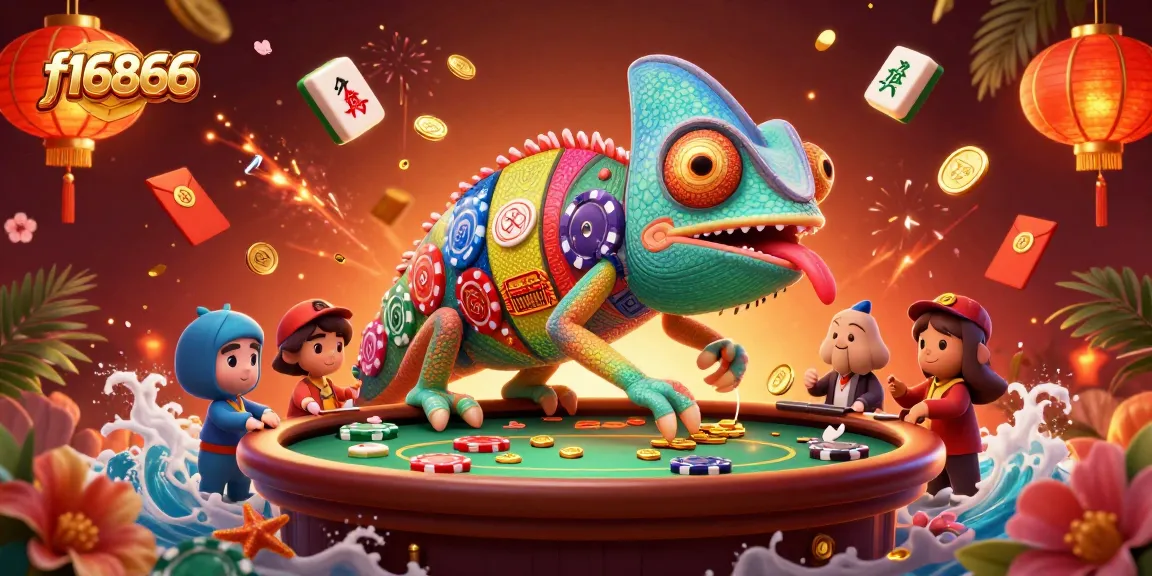 Experience excitement with the vibrant f16866 casino scene filled with dynamic games and festive elements.
