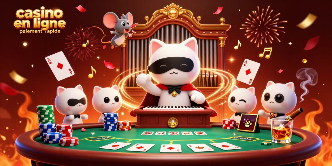 Profitez d'une expérience de casino en ligne paiement rapide avec cette illustration dynamique et festive.