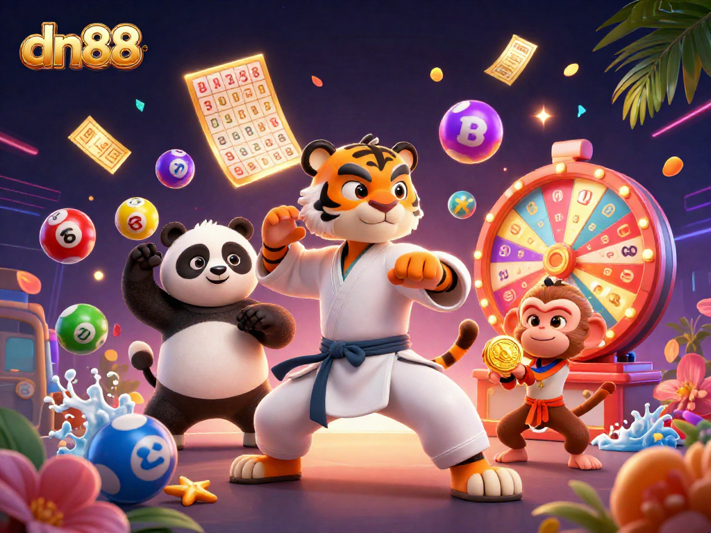 Win big at dn88 with a colorful casino theme showcasing exciting lottery games.