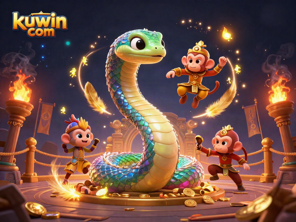 Engage with kuwin com's exciting online gambling experience through this vibrant 3D illustration.