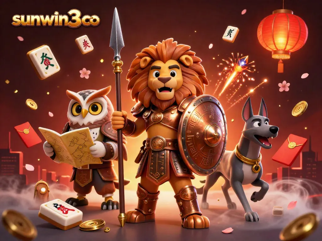 Experience thrilling games at sunwin3 co with our vibrant 3D casino illustration featuring iconic characters.