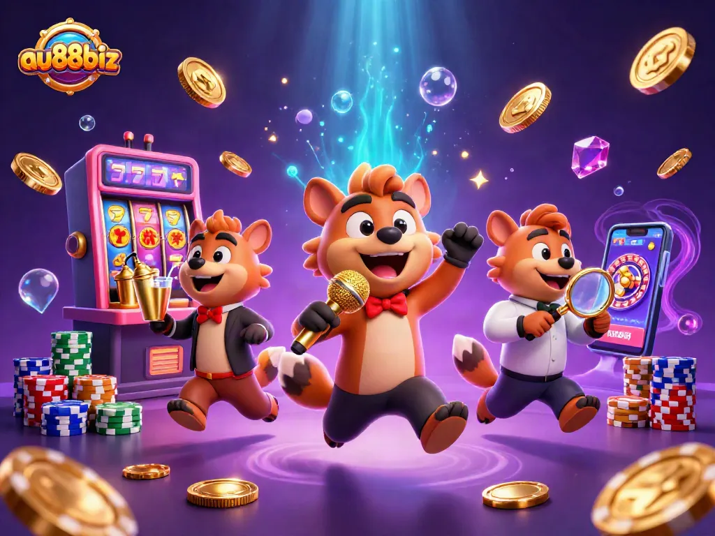 Engage with au88biz's thrilling casino scene filled with vibrant characters and festive atmosphere.