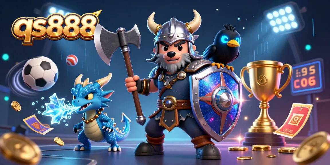 Experience thrilling gameplay with qs888 in this vibrant 3D casino scene featuring unique characters and dynamic elements.