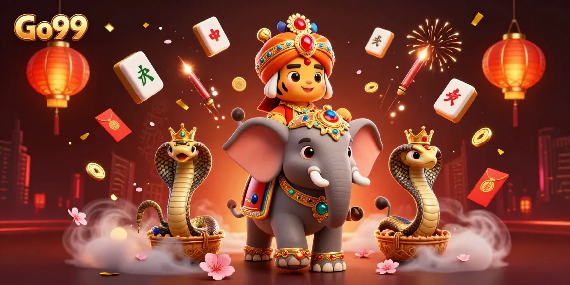 Engage with Go99 for festive gaming fun featuring a maharaja tiger and jeweled elephant.