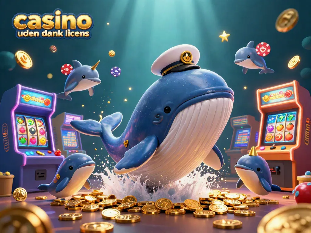 Engage with casino uden dansk licens by playing with a whale, narwhal, and poker chip dolphins.