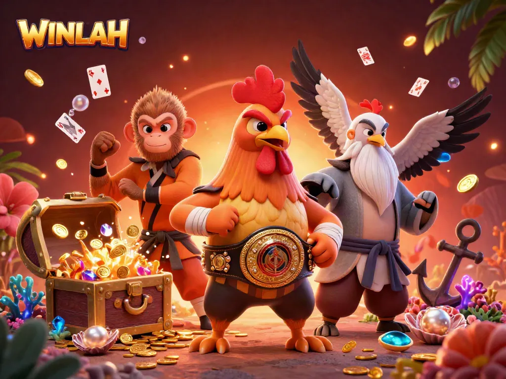 Engage in thrilling gameplay at WINLAH with dynamic characters and a vibrant casino scene.