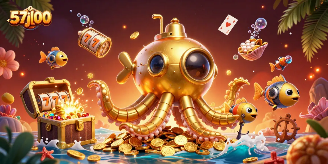 Engage with the exciting 57jl00 online casino, featuring golden kraken and slot reels in vibrant 3D