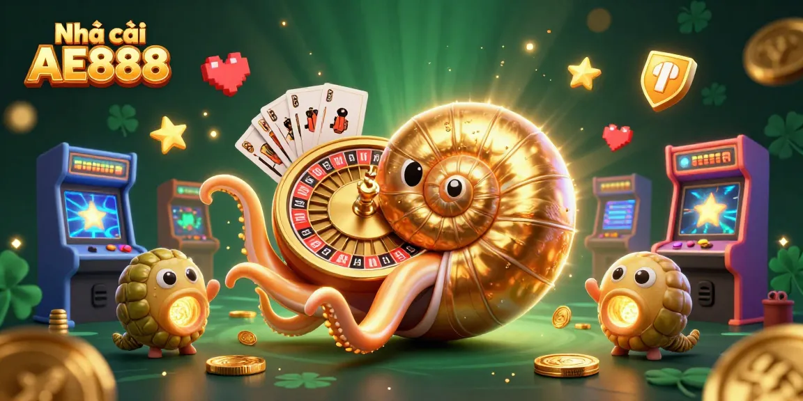 Engage with Nhà cái AE888's stunning 3D casino illustration showcasing immersive casino elements.