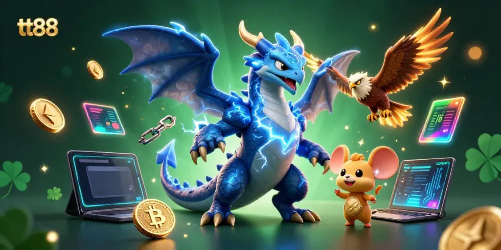 Experience thrilling gameplay at tt88 with iconic characters and vibrant casino elements.