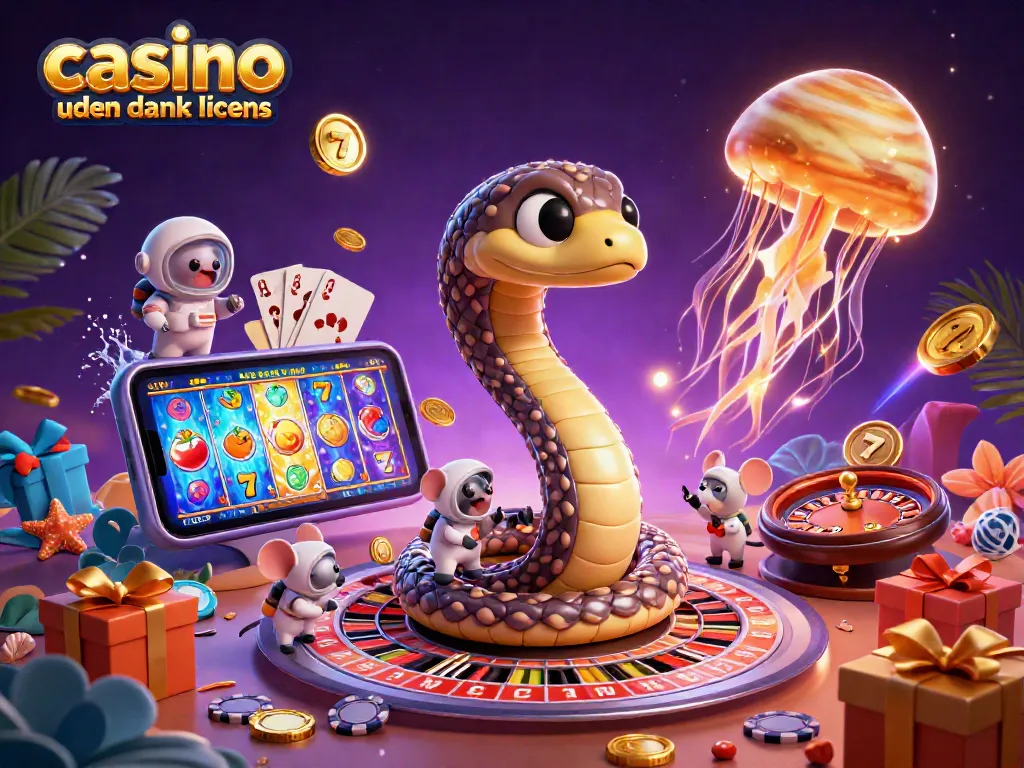 Engage with casino uden dansk licens through a vibrant, playful scene of astronaut mice betting on a cosmic roulette wheel.