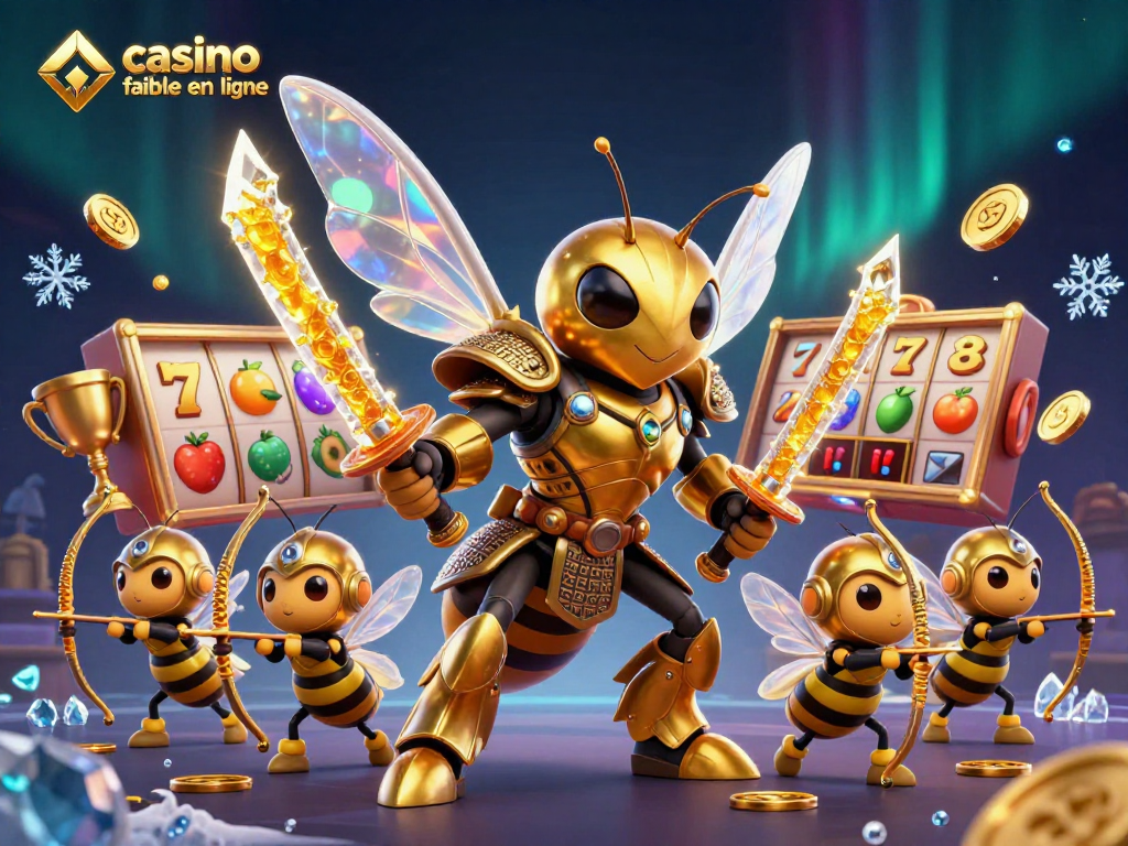 Découvrez les aventures des héros dans un casino fiable en ligne avec symboles de machines à sous et trophées brillants.