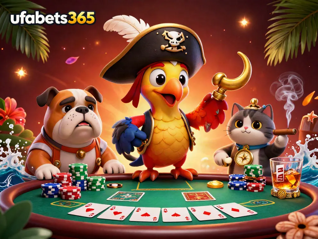 Experience thrilling casino action at ufabets365 with a vibrant scene showcasing poker excitement.
