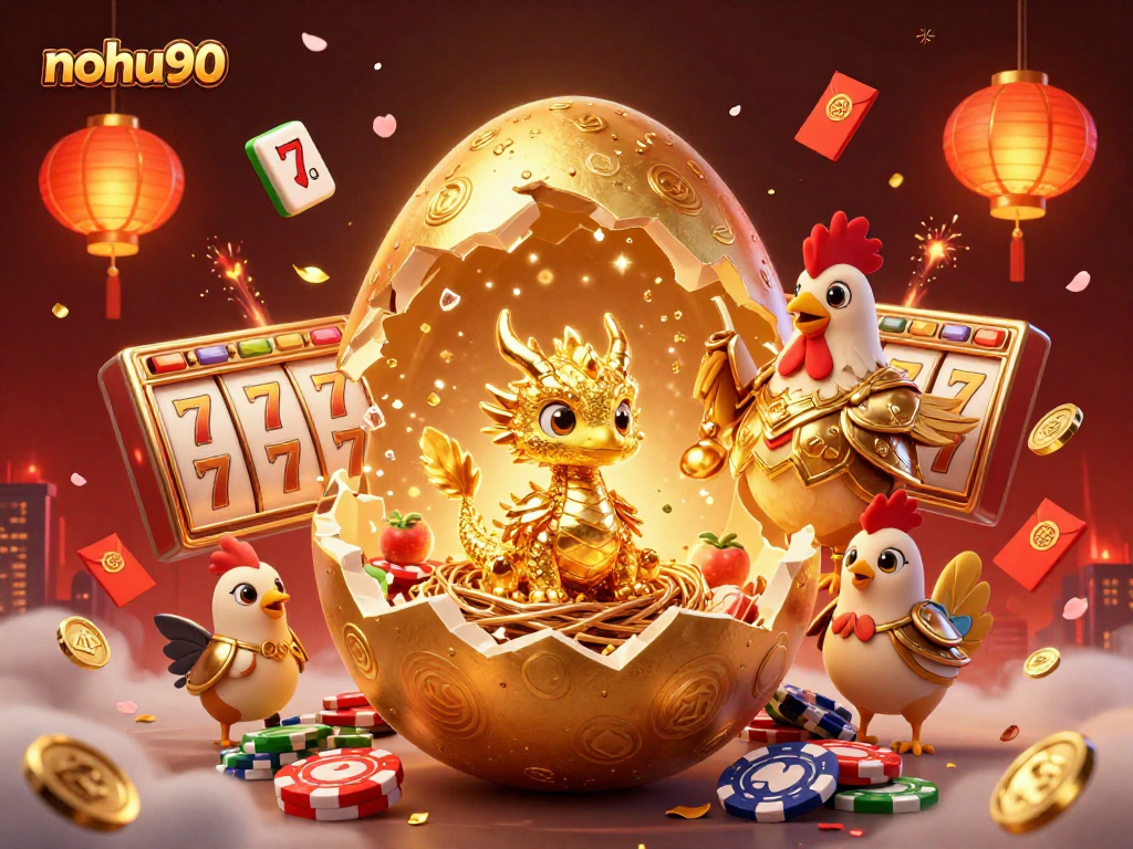 Engage in exciting gameplay with nohu90, featuring golden dragon and casino elements.