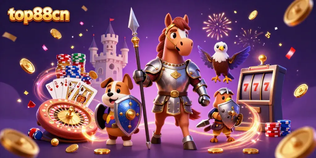 Play thrilling games at top88cn with golden coins and sparkling gemstones creating excitement.