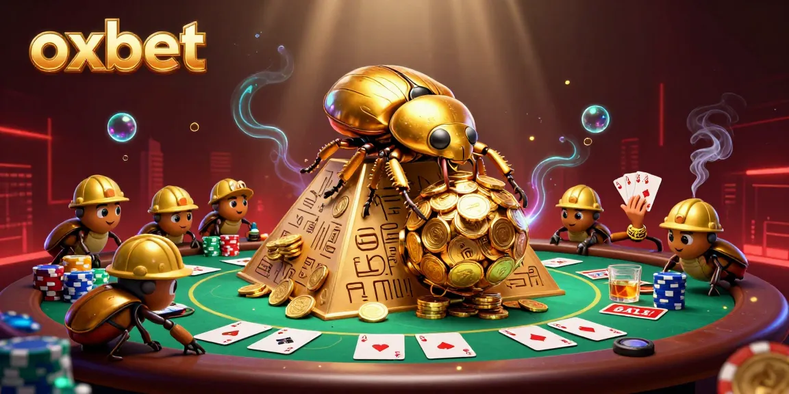 Engage with the dynamic scene of OXBET's golden game glory featuring vibrant casino elements.
