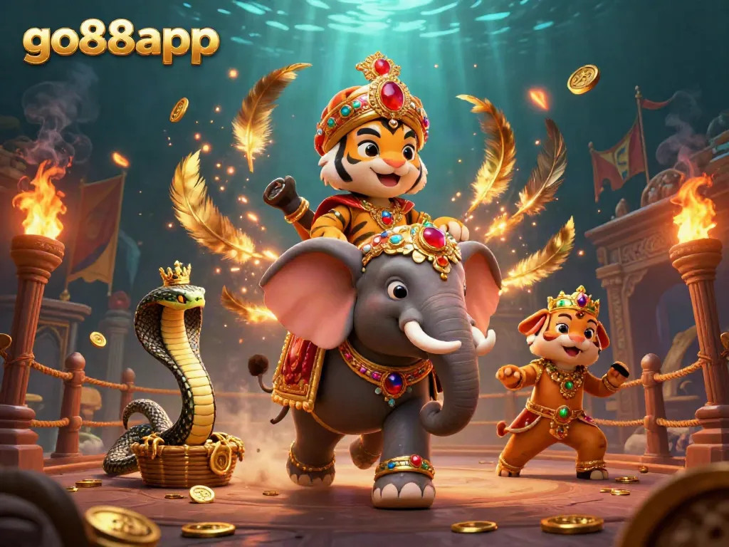 Experience exhilarating gameplay in the vibrant world of go88app, featuring an enchanting scene of luck and fortune.