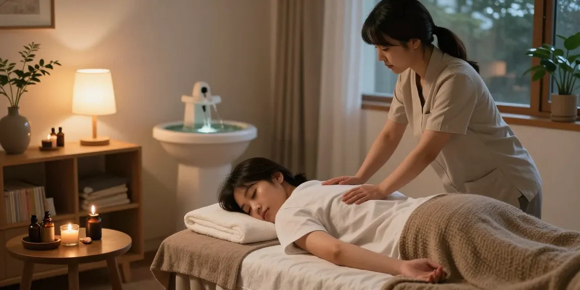 Providing 종로출장마사지 at home, highlighting comfort and relaxation.