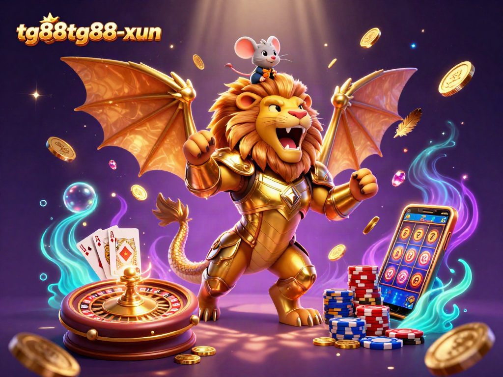 Experience the thrill of tg88tg88-xun with a lively casino scene featuring vibrant 3D characters.