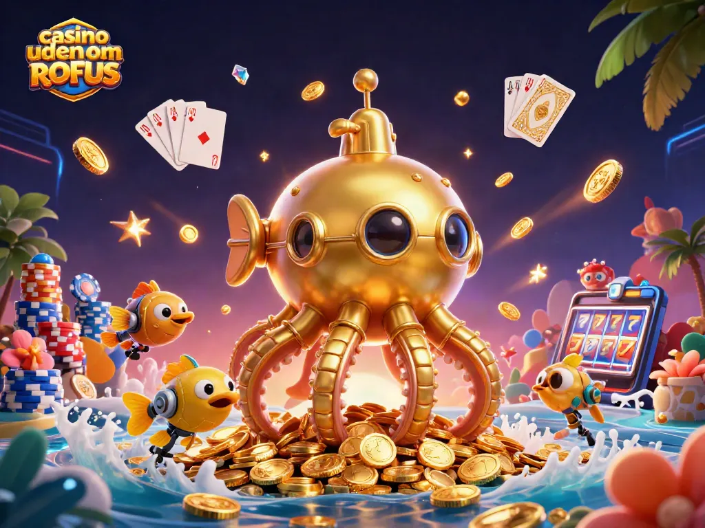 Interact with casino uden om ROFUS through an exciting, rich gaming experience featuring golden kraken and treasures.