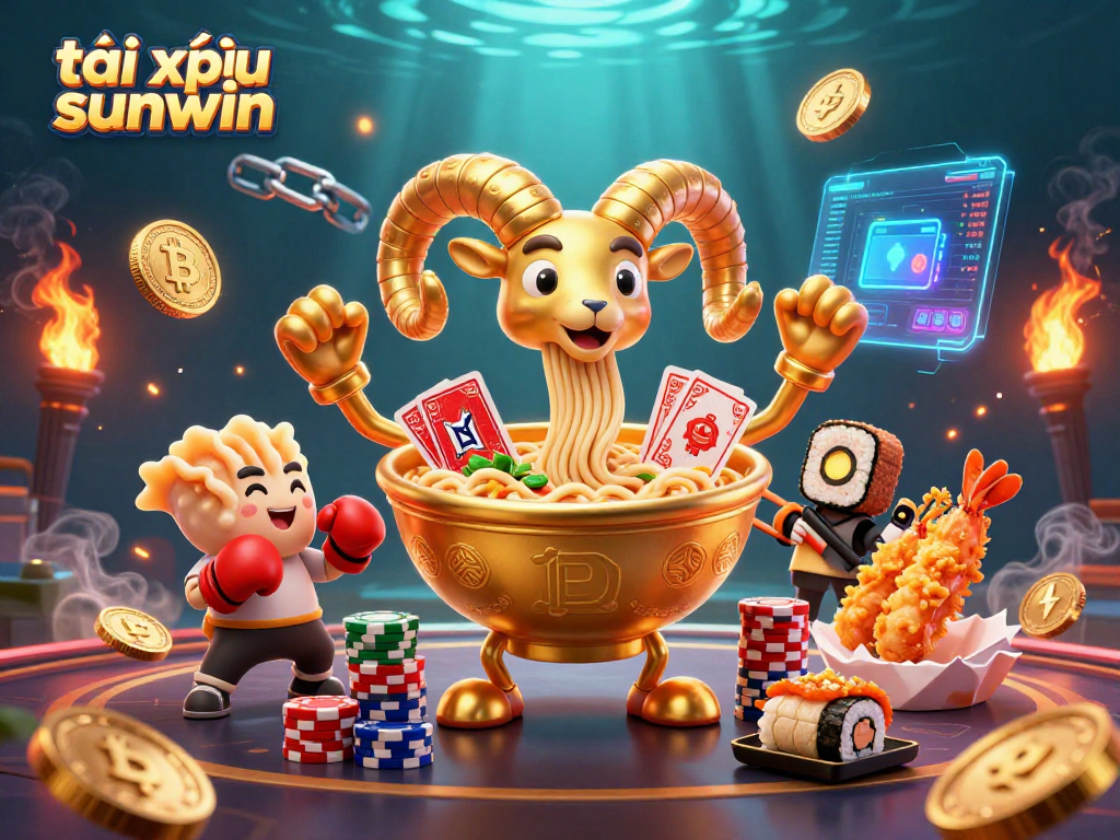Experience the thrill of tài xỉu sunwin with energetic casino characters and vibrant gameplay elements.