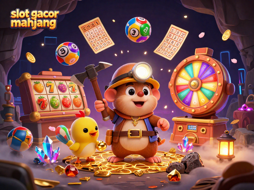 Experience the thrill of slot gacor mahjong as treasure hunters celebrate big wins in a dynamic 3D scene.