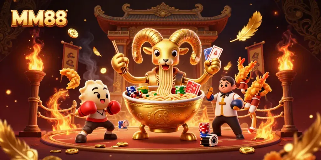 Engage in thrilling gameplay at MM88 with vibrant casino characters and dynamic elements.