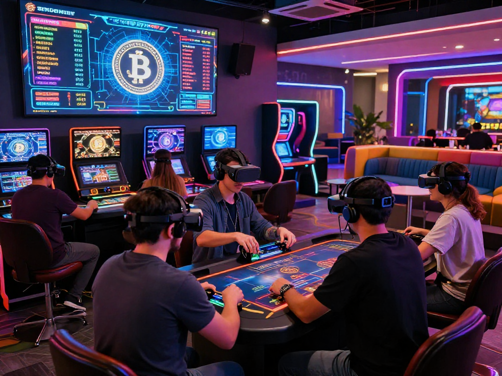 Engaging crypto casino scene showcasing immersive gaming and digital currency interaction.