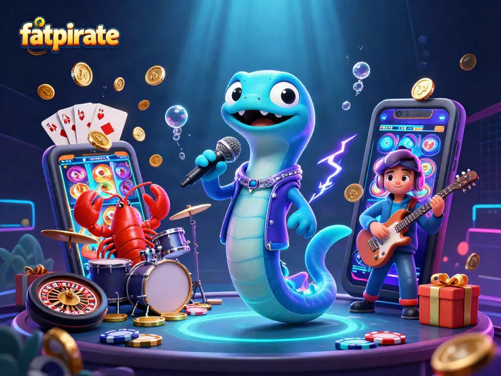 Engage with fatpirate's electrifying underwater casino scene featuring vibrant gaming elements.