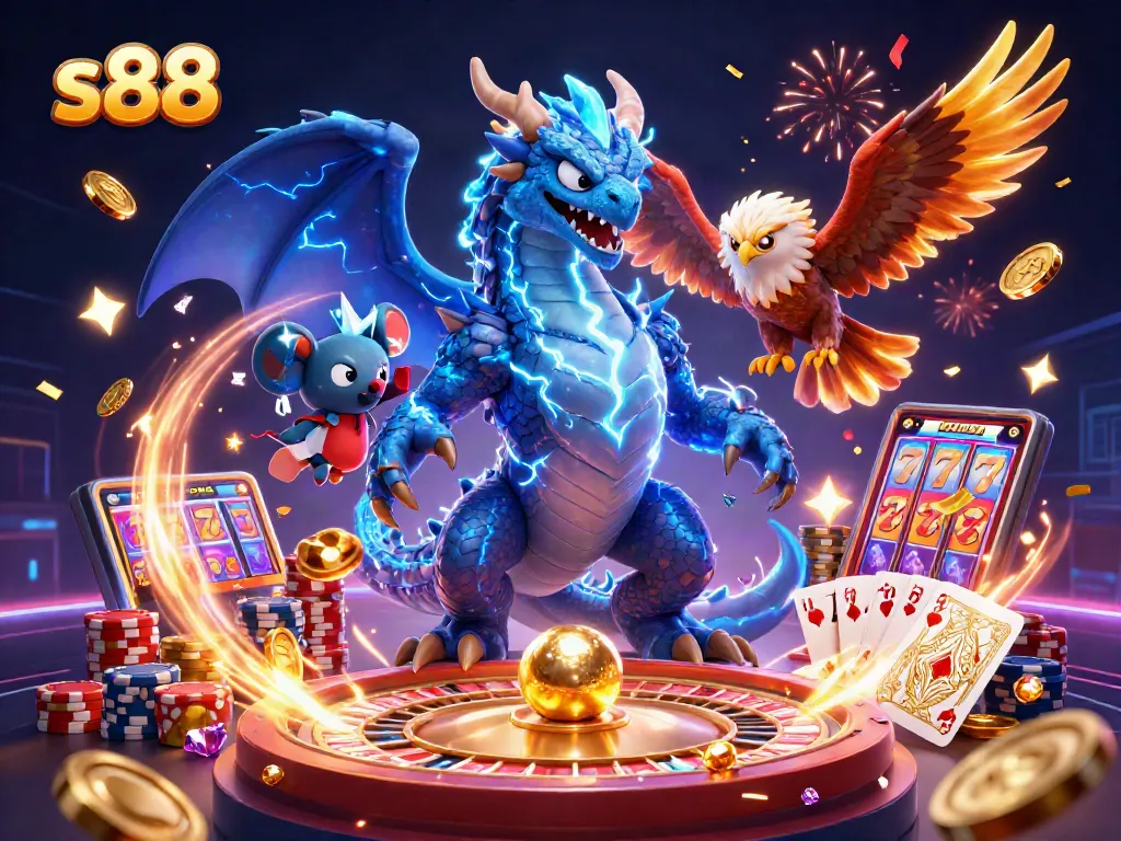 Enjoy s88 casino gaming with thunder dragon, wind hawk, and dynamic slot elements.