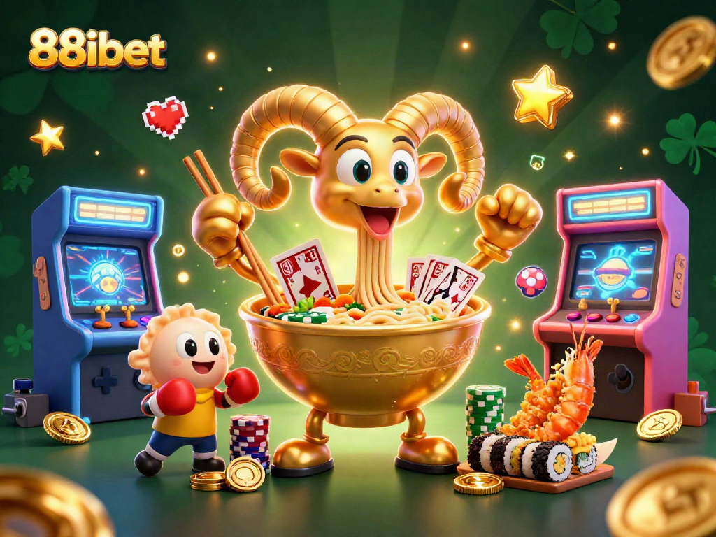 Engage in vibrant gaming action with 88ibet's ultra-detailed 3D casino illustration showcasing dynamic characters.