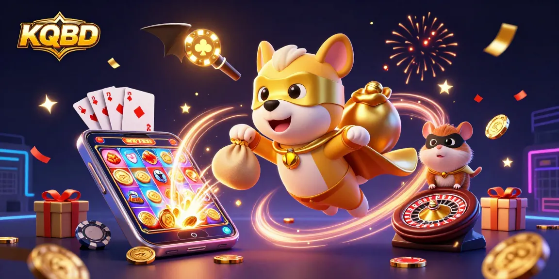 KQBD - Superhero dog and hamster soaring with coins, embodying the thrill of sports betting.