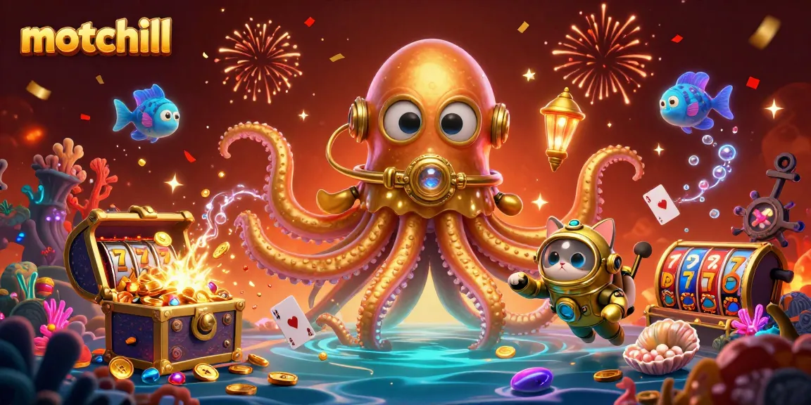 Experience exhilarating casino action with motchill's dynamic underwater treasure scene.