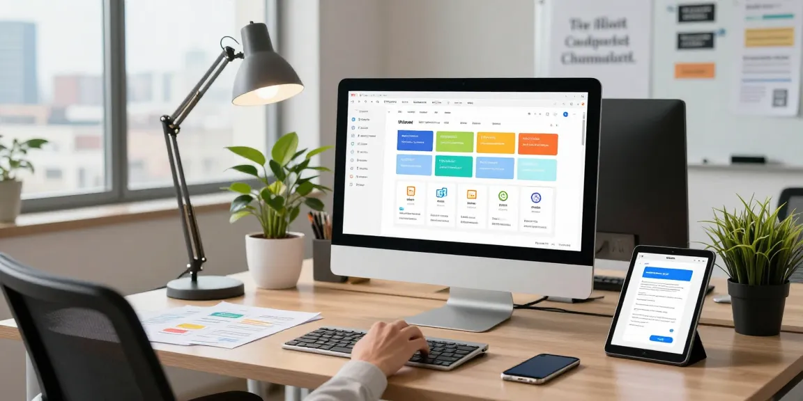 Download WPS Office from a modern workspace with documents and devices illustrating productivity.