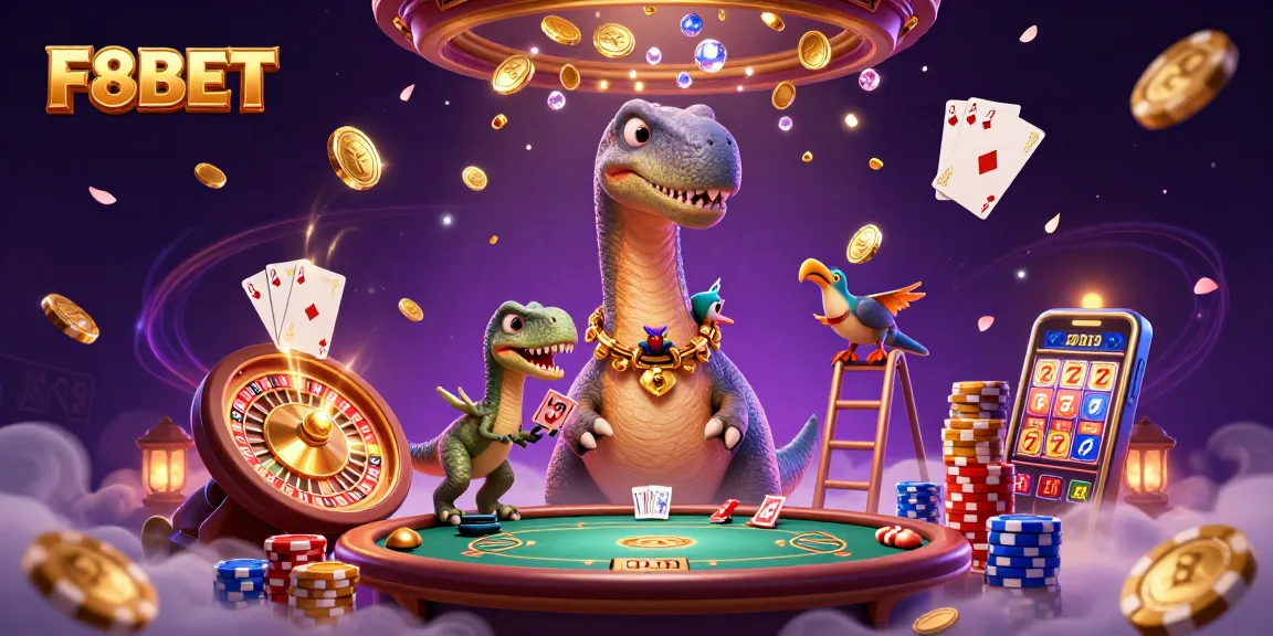 Win big at F8BET with engaging 3D casino scene filled with vibrant action and excitement.