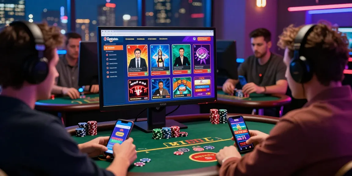 Engaging online gaming environment featuring players using https://bl555.investments/ on various devices, showcasing excitement and interaction.