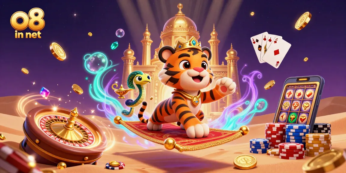 Experience the thrill of gaming adventure at o8 in net with vibrant casino-themed elements.