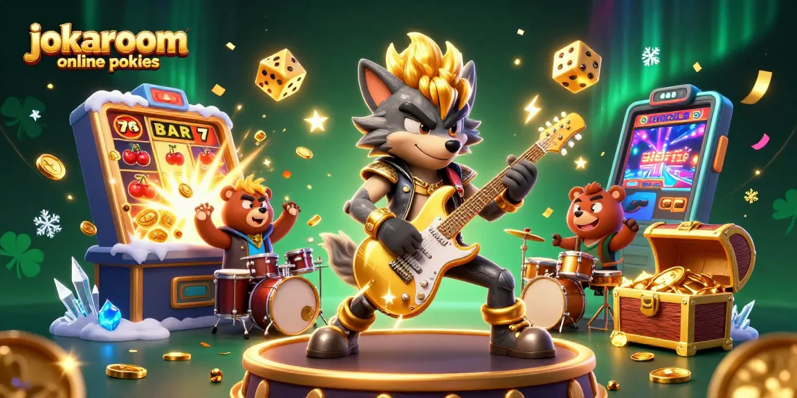 Experience jokaroom online pokies with a vibrant casino illustration featuring thrilling game elements.