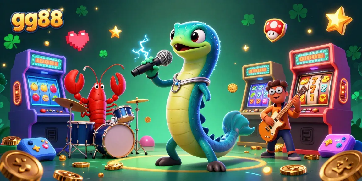 Experience the excitement of online gaming with gg88's vibrant underwater casino scene featuring lively characters.