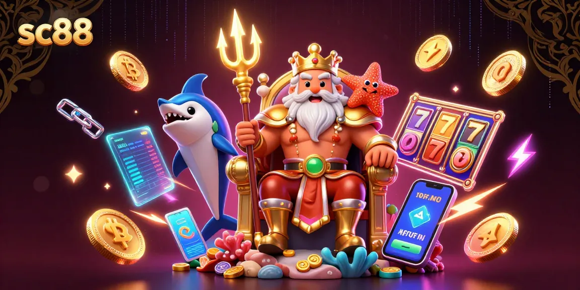 Engage in exciting games at sc88 with Neptune and vibrant crypto-themed slot reels.