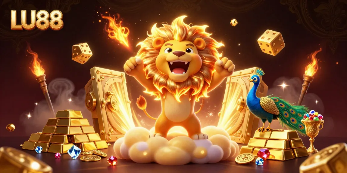Experience thrilling gameplay at LU88 with vibrant casino characters and golden treasures.