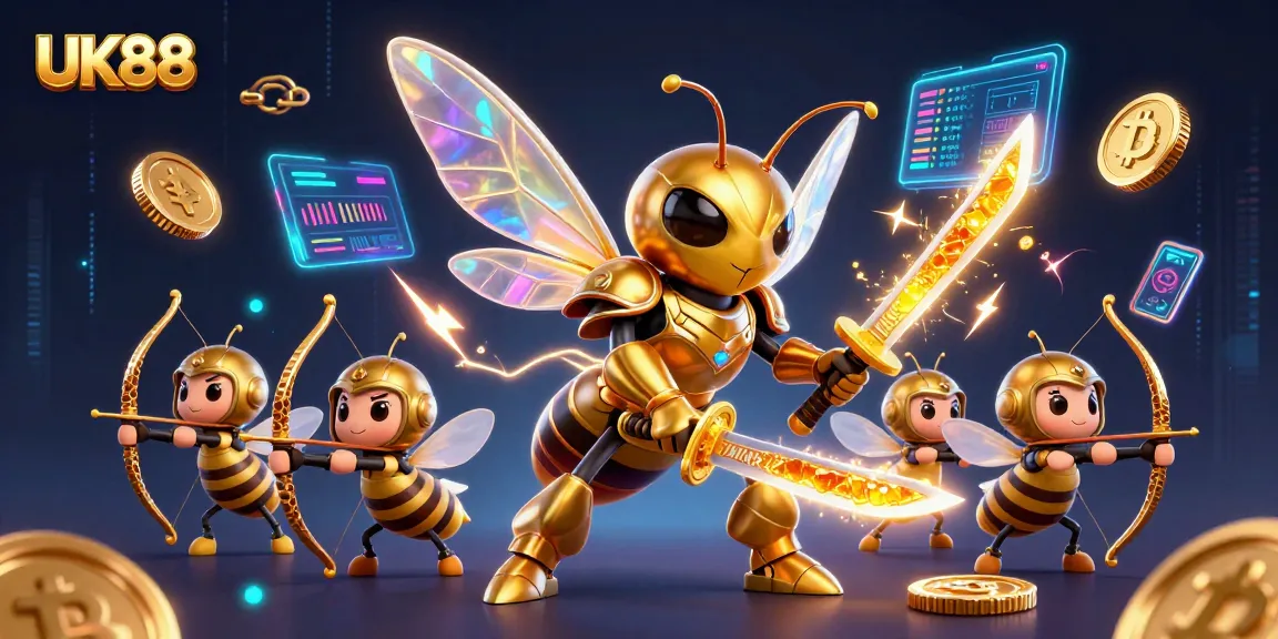 Engage with UK88's immersive gaming experience featuring captivating elements in this vibrant casino illustration.