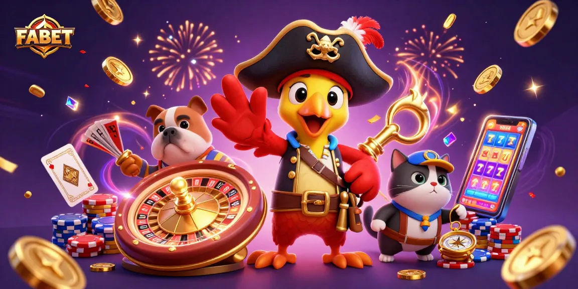 Experience thrilling gameplay at FABET with captivating casino-themed characters and elements.