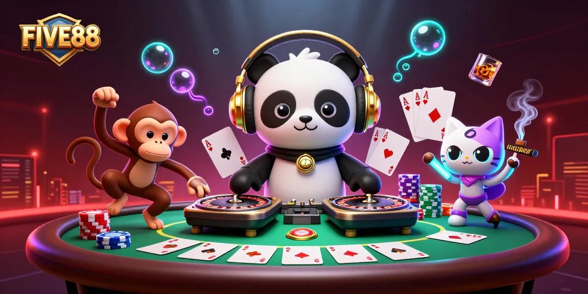 Join the FUN with FIVE88 and the DJ panda spinning roulette wheels at the ultimate casino party!