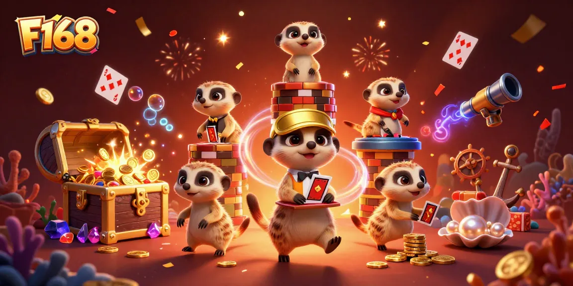 Experience winning thrills at F168 with meerkats running a lively casino scene.