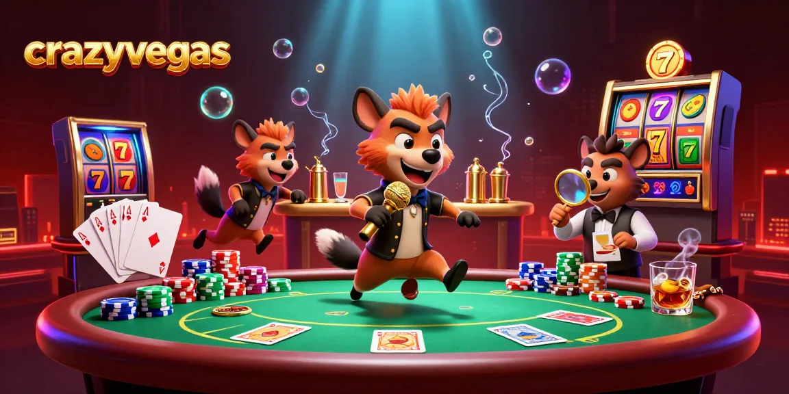 Hyenas entertain at crazyvegas comedy casino, showcasing vibrant gambling elements.