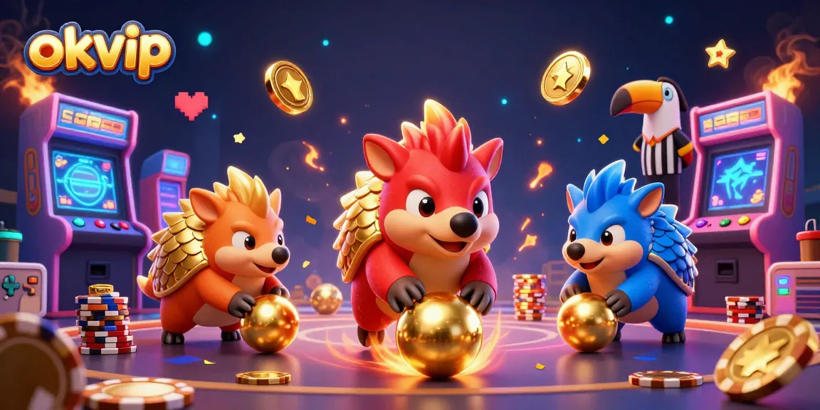 Engaging competition between rival pangolins at okvip with vibrant casino gaming elements