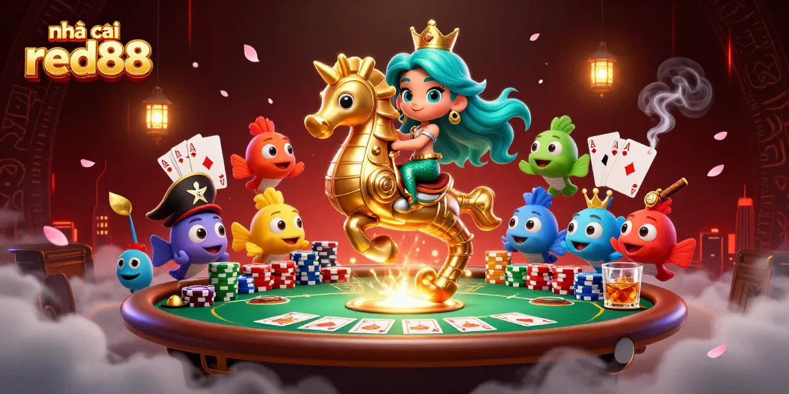 Experience the exciting world of nhà cái red88 with engaging poker action and colorful character design.